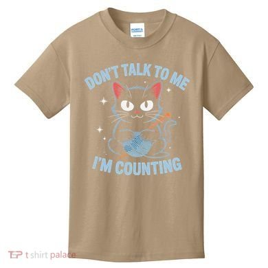 Dont Talk To Me Im Counting Crocheting Cat Kids T-Shirt
