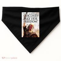 Donald Trump They May Take Our Lives But Theyll Never Take Our Freedom USA-Made Doggie Bandana thumb 0