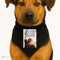 Donald Trump They May Take Our Lives But Theyll Never Take Our Freedom USA-Made Doggie Bandana thumb 1