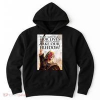 Donald Trump They May Take Our Lives But Theyll Never Take Our Freedom Hoodie thumb 0