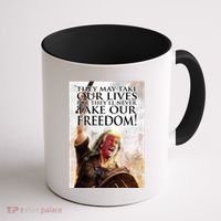 Donald Trump They May Take Our Lives But Theyll Never Take Our Freedom Coffee Mug thumb 1