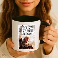 Donald Trump They May Take Our Lives But Theyll Never Take Our Freedom Coffee Mug thumb 3