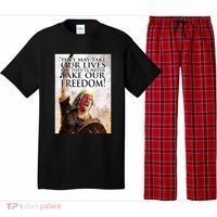 Donald Trump They May Take Our Lives But Theyll Never Take Our Freedom Pajama Set thumb 0