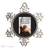 Donald Trump They May Take Our Lives But Theyll Never Take Our Freedom Ornament thumb 0
