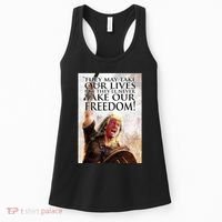 Donald Trump They May Take Our Lives But Theyll Never Take Our Freedom Women's Tank Top thumb 0