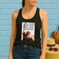 Donald Trump They May Take Our Lives But Theyll Never Take Our Freedom Women's Tank Top thumb 2