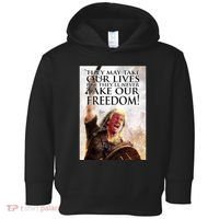 Donald Trump They May Take Our Lives But Theyll Never Take Our Freedom Toddler Hoodie thumb 0