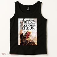 Donald Trump They May Take Our Lives But Theyll Never Take Our Freedom Tank Top thumb 2