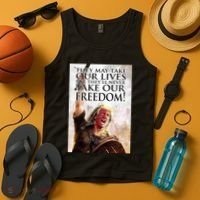 Donald Trump They May Take Our Lives But Theyll Never Take Our Freedom Tank Top thumb 4