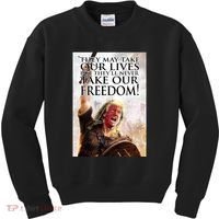 Donald Trump They May Take Our Lives But Theyll Never Take Our Freedom Kids Sweatshirt thumb 0