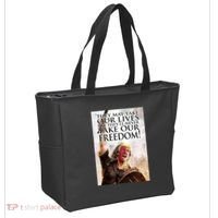 Donald Trump They May Take Our Lives But Theyll Never Take Our Freedom Tote Bag thumb 2