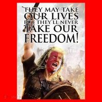 Donald Trump They May Take Our Lives But Theyll Never Take Our Freedom Santa Hat thumb 1