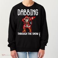 Dabbing Through The Snow Funny Santa Claus Dancing Women's Sweatshirt thumb 0