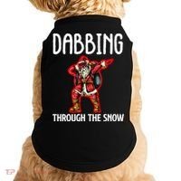 Dabbing Through The Snow Funny Santa Claus Dancing Doggie Tank thumb 0