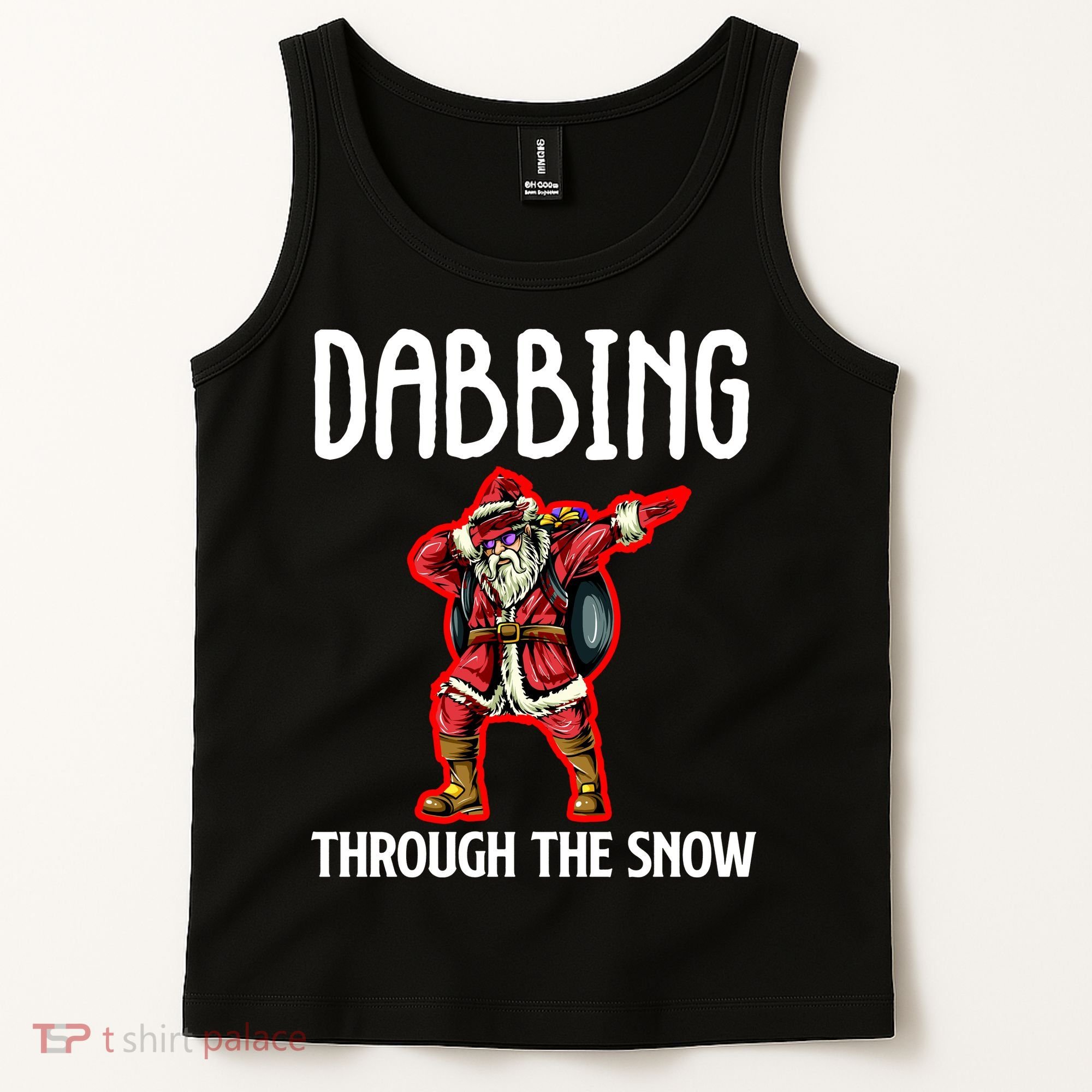 Dabbing Through The Snow Funny Santa Claus Dancing Tank Top