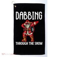 Dabbing Through The Snow Funny Santa Claus Dancing Golf Towel thumb 0