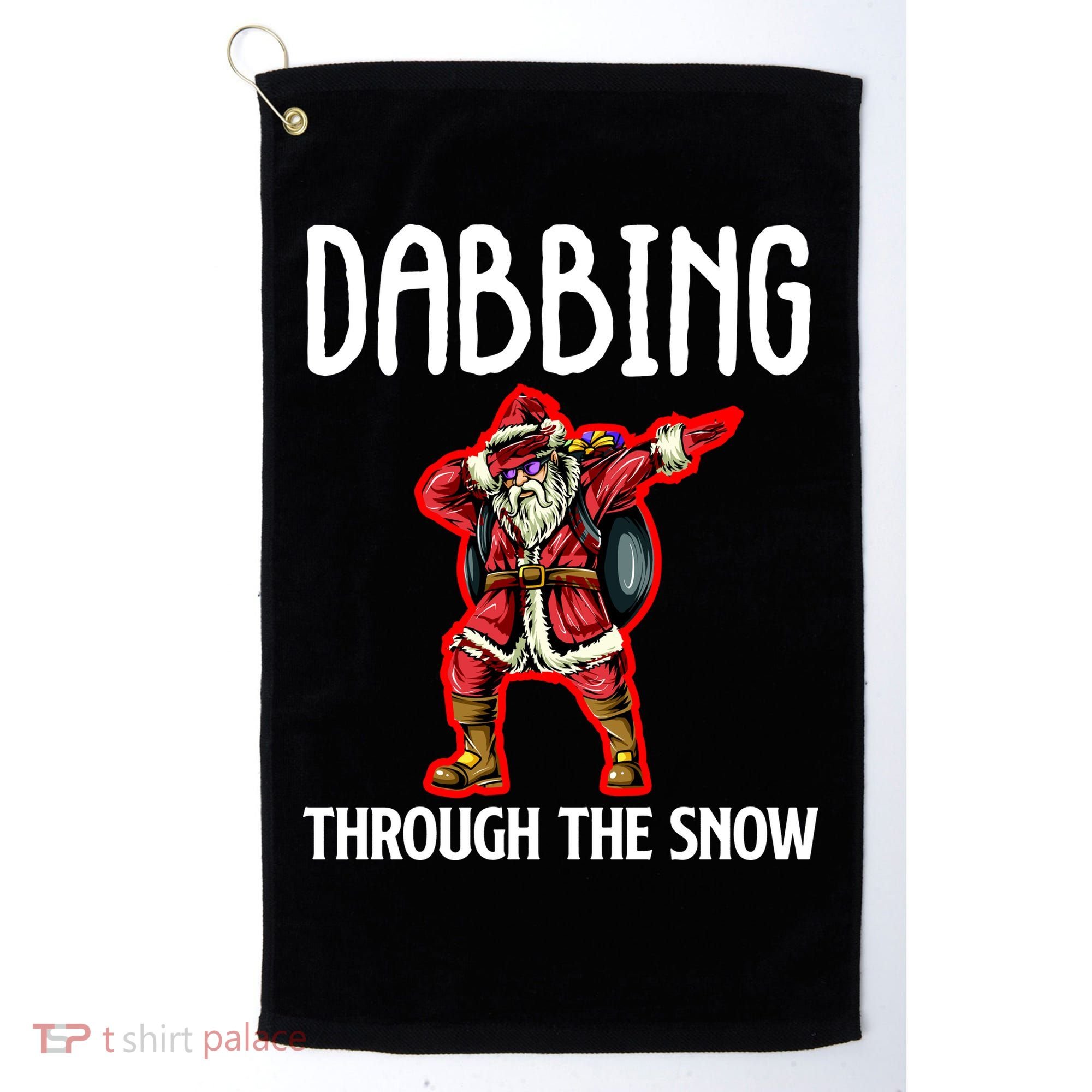 Dabbing Through The Snow Funny Santa Claus Dancing Golf Towel
