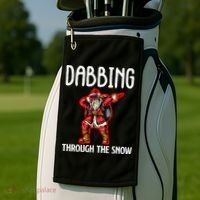 Dabbing Through The Snow Funny Santa Claus Dancing Golf Towel thumb 2