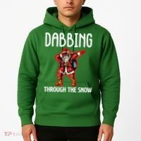 Dabbing Through The Snow Funny Santa Claus Dancing Hoodie thumb 2