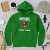Dabbing Through The Snow Funny Santa Claus Dancing Hoodie thumb 3