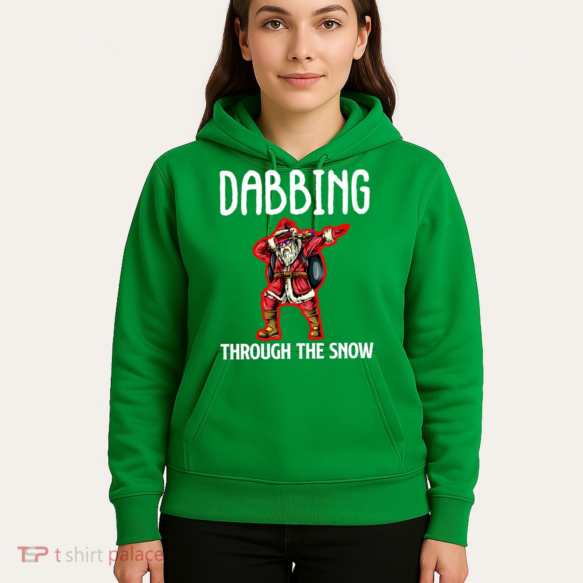 Dabbing Through The Snow Funny Santa Claus Dancing Hoodie