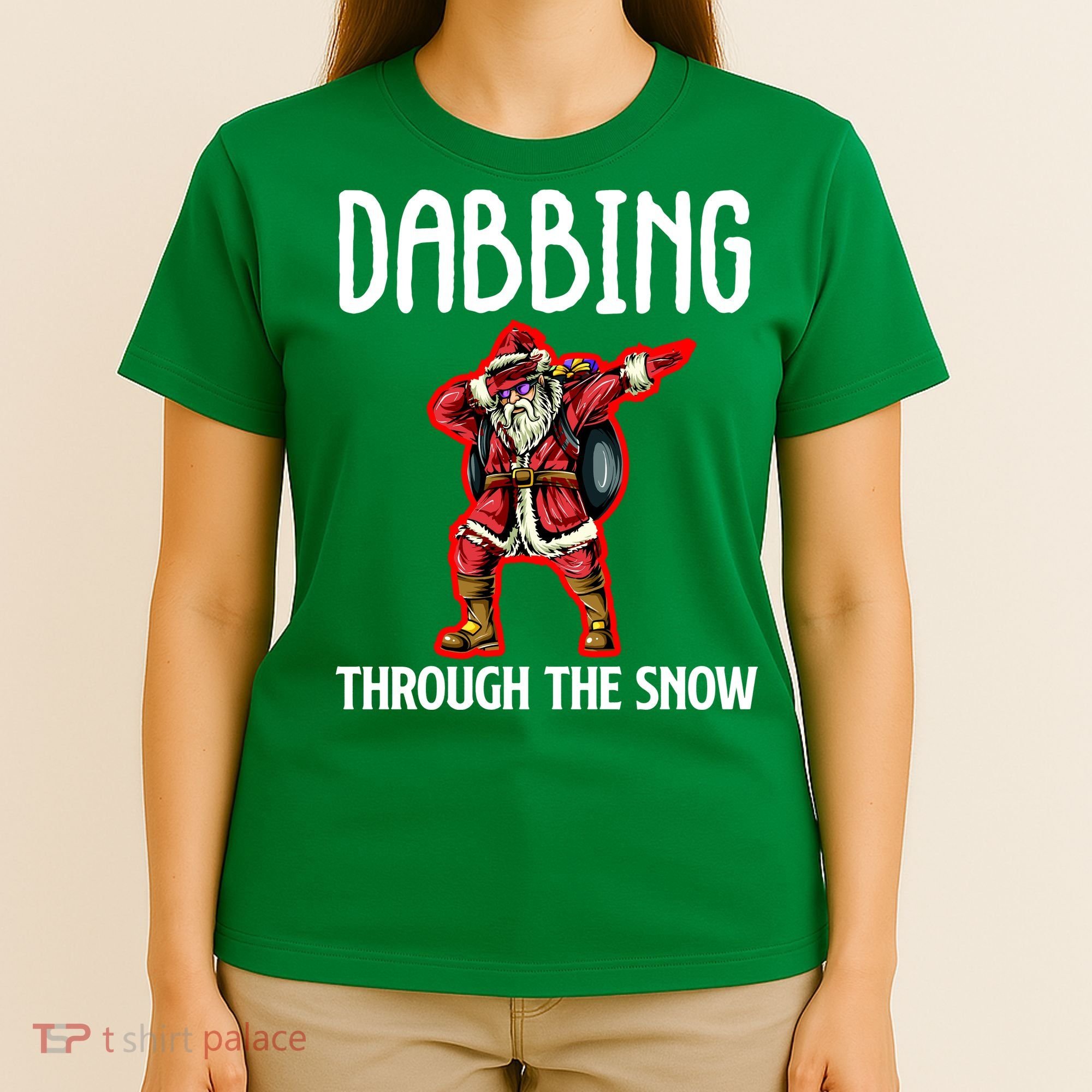 Dabbing Through The Snow Funny Santa Claus Dancing T-Shirt