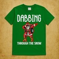 Dabbing Through The Snow Funny Santa Claus Dancing T-Shirt thumb 5