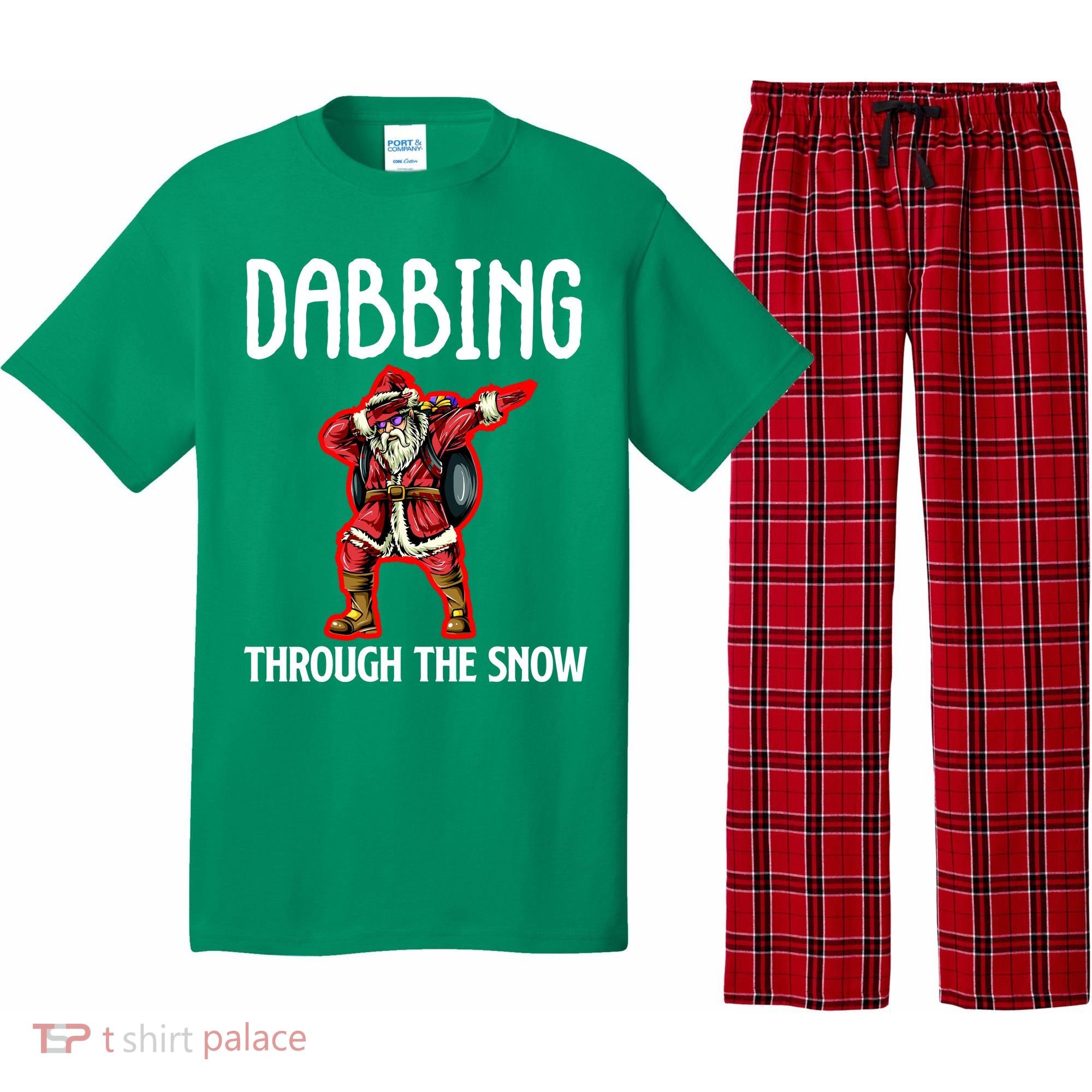 Dabbing Through The Snow Funny Santa Claus Dancing Pajama Set