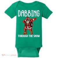 Dabbing Through The Snow Funny Santa Claus Dancing Baby Bodysuit thumb 0