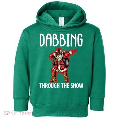 Dabbing Through The Snow Funny Santa Claus Dancing Toddler Hoodie