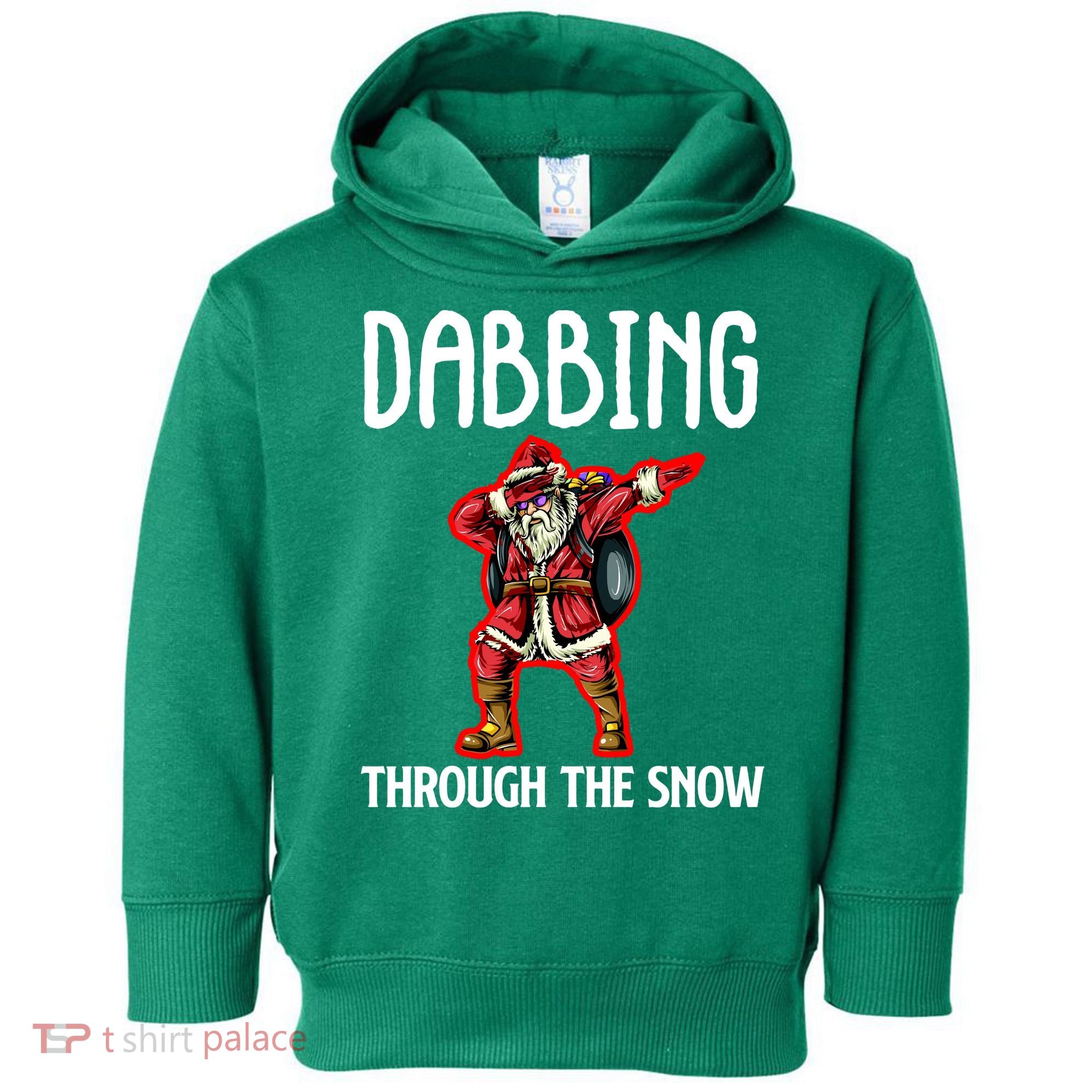 Dabbing Through The Snow Funny Santa Claus Dancing Toddler Hoodie