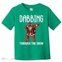 Dabbing Through The Snow Funny Santa Claus Dancing Toddler T-Shirt thumb 0