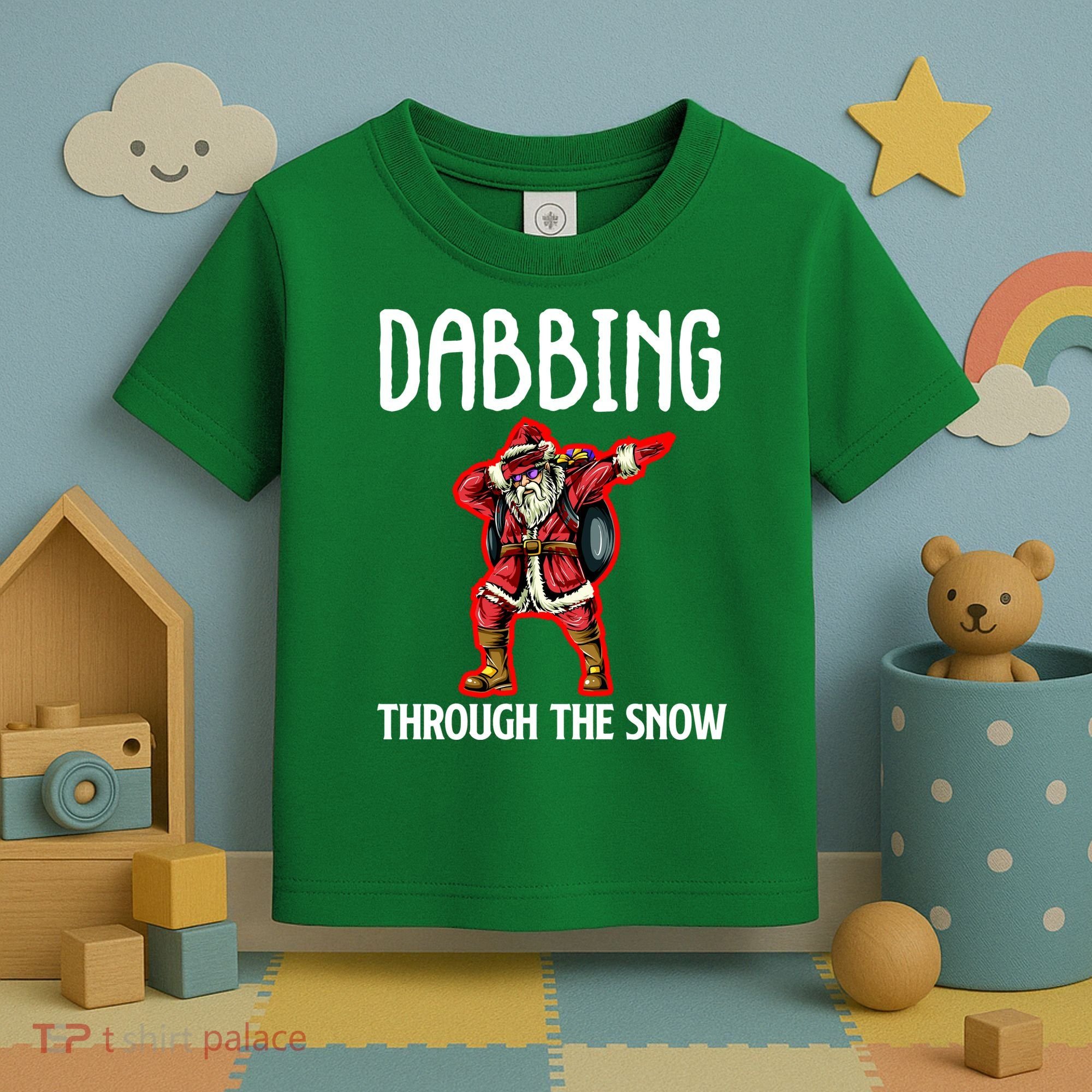 Dabbing Through The Snow Funny Santa Claus Dancing Toddler T-Shirt