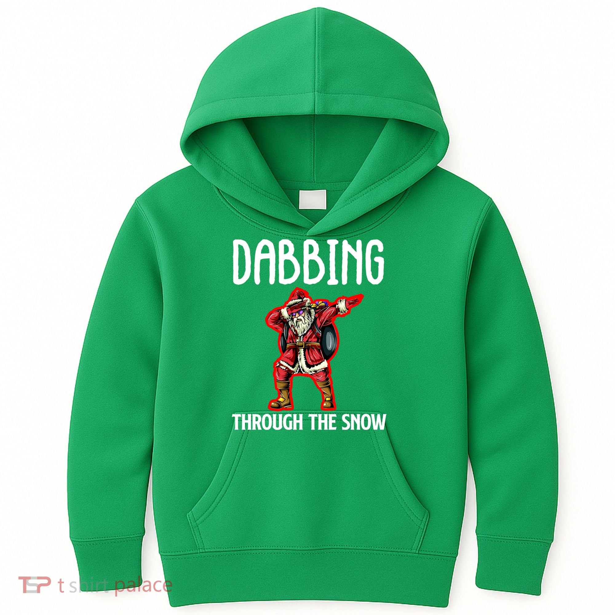 Dabbing Through The Snow Funny Santa Claus Dancing Kids Hoodie
