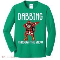 Dabbing Through The Snow Funny Santa Claus Dancing Kids Long Sleeve Shirt thumb 0