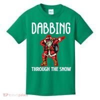 Dabbing Through The Snow Funny Santa Claus Dancing Kids T-Shirt thumb 0