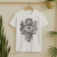 Devotion To The Sacred Heart Of Jesus Vintage Catholic Art T-Shirt thumb 2