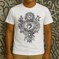 Devotion To The Sacred Heart Of Jesus Vintage Catholic Art T-Shirt thumb 3