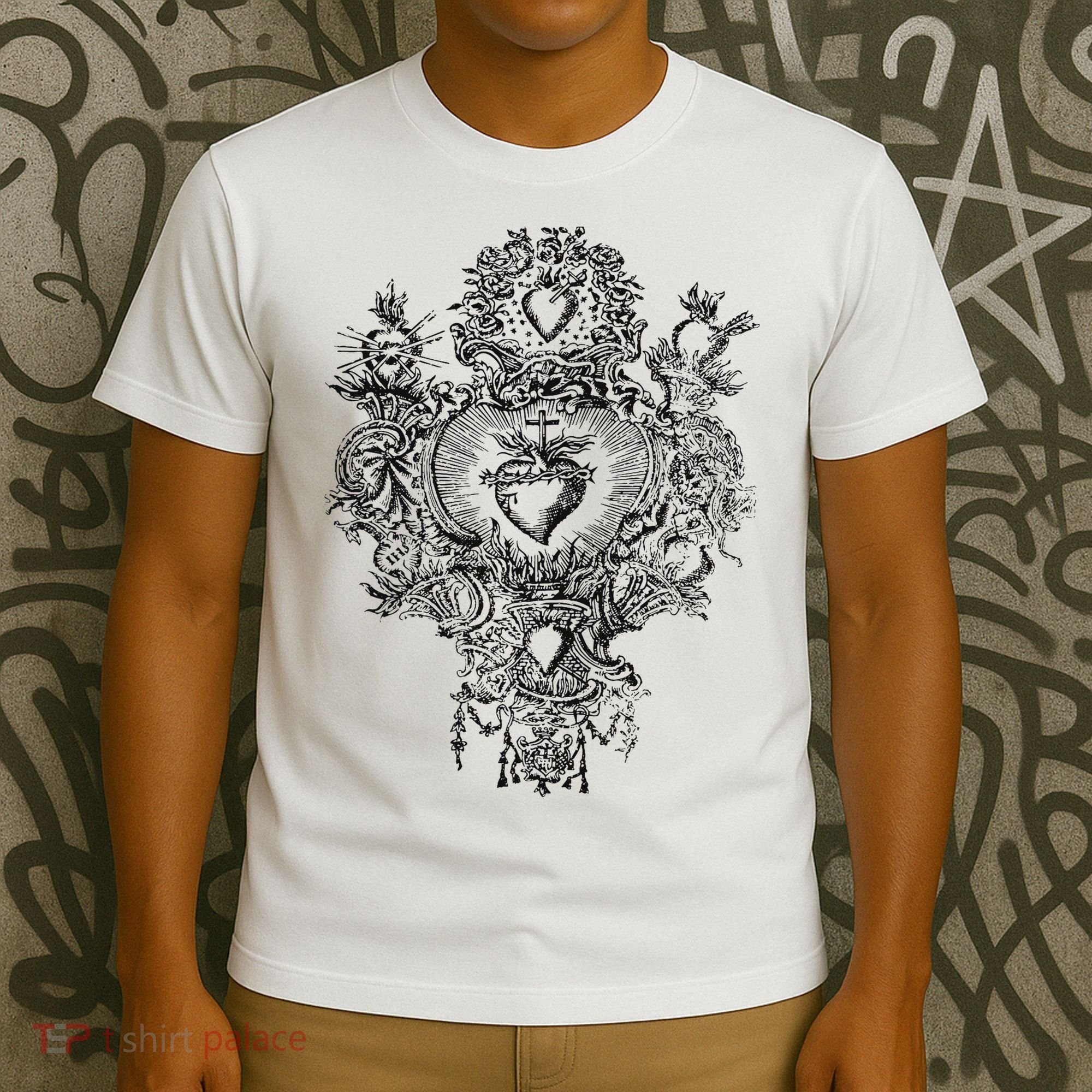 Devotion To The Sacred Heart Of Jesus Vintage Catholic Art T-Shirt