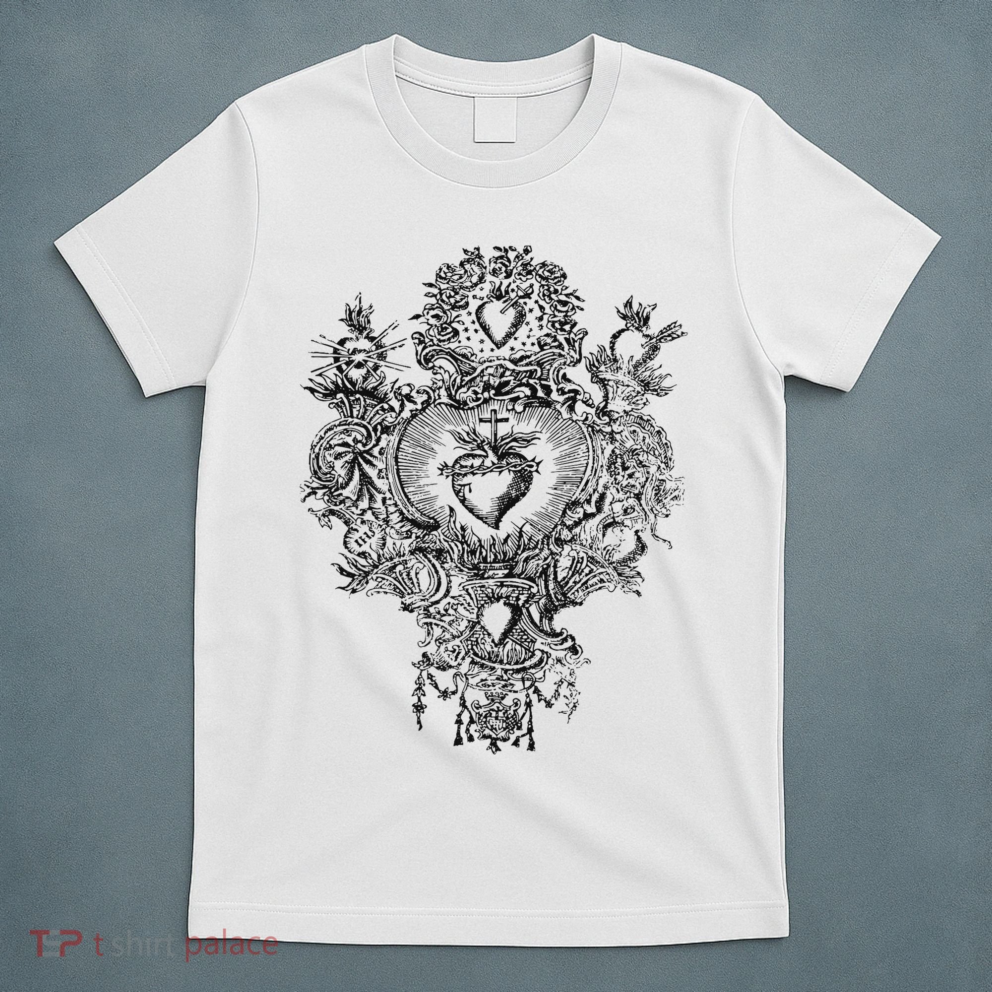 Devotion To The Sacred Heart Of Jesus Vintage Catholic Art T-Shirt