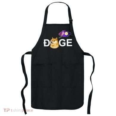 Doge To The Moon Galaxy Cryptocurrency Apron