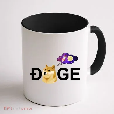Doge To The Moon Galaxy Cryptocurrency Coffee Mug back
