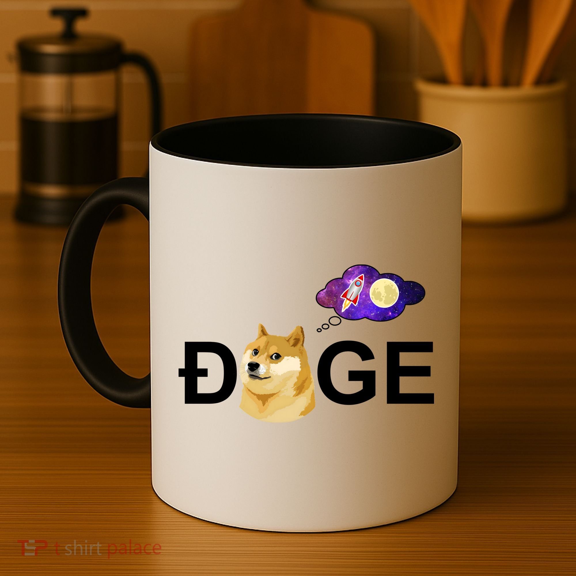 Doge To The Moon Galaxy Cryptocurrency Coffee Mug