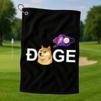 Doge To The Moon Galaxy Cryptocurrency Golf Towel thumb 1