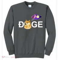 Doge To The Moon Galaxy Cryptocurrency Sweatshirt thumb 0