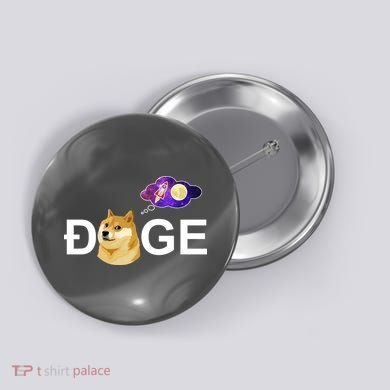 Doge To The Moon Galaxy Cryptocurrency Button