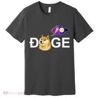Doge To The Moon Galaxy Cryptocurrency Premium T-Shirt thumb 0