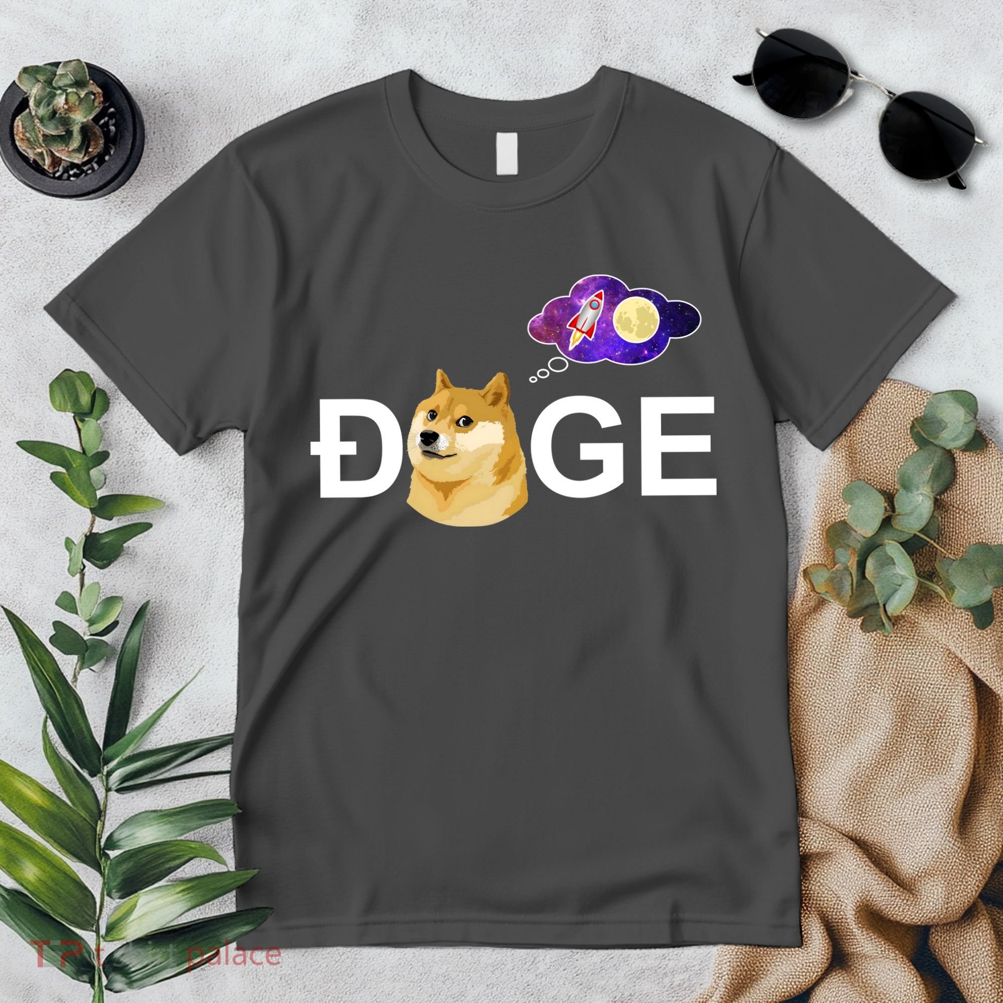 Doge To The Moon Galaxy Cryptocurrency Premium T-Shirt