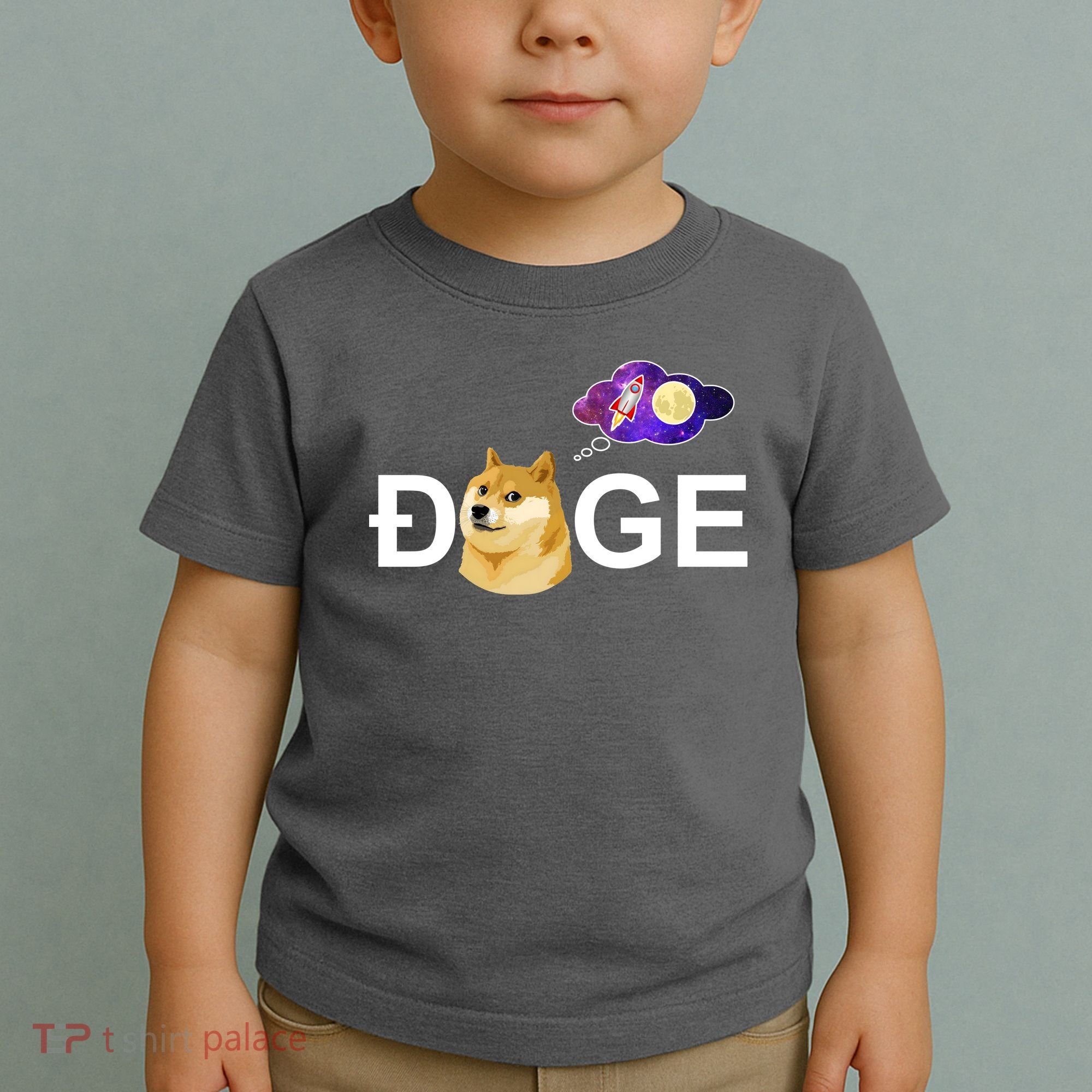 Doge To The Moon Galaxy Cryptocurrency Toddler T-Shirt
