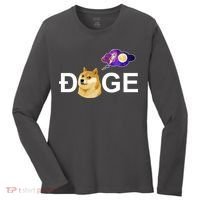 Doge To The Moon Galaxy Cryptocurrency Women's Long Sleeve Shirt thumb 0